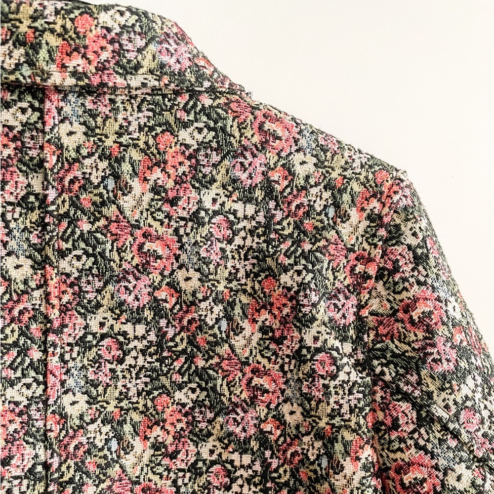 Aritzia Sunday Best Pink Green Floral Tweed Jacket - Picture 13 of 15